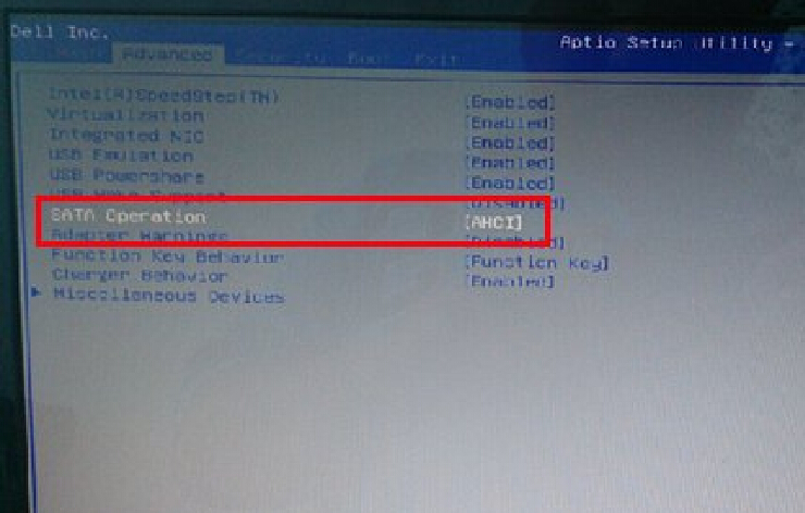 戴尔笔记本bios设置硬盘模式为AHCI教程