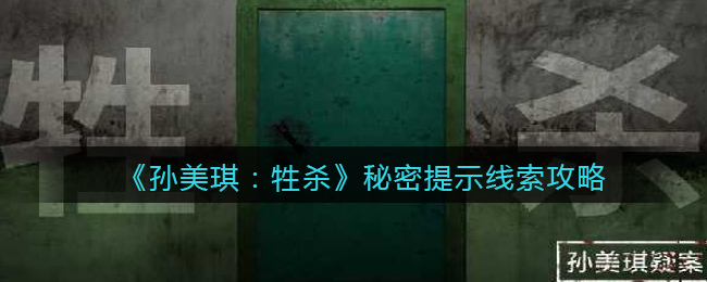 《孙美琪疑案：牲杀》三级线索——秘密提示