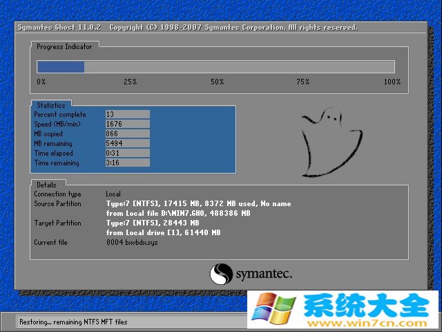 电脑公司GHOST  WIN7 32位纯净版v201711(完美激活)