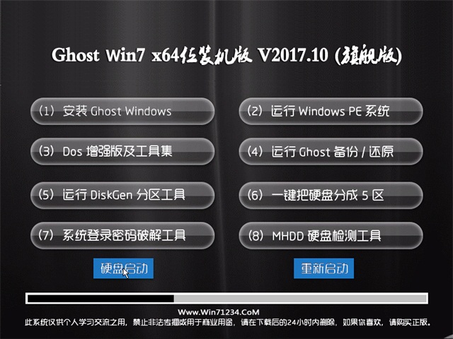 技术员联盟GHOST  WIN7 (X64) 旗航版2017年10月(完美激