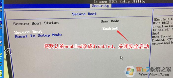 Secure  Boot回车设置成Disabled