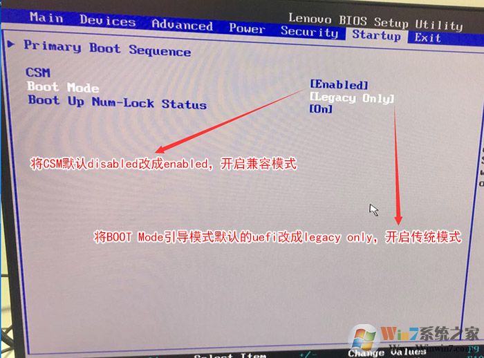 把Boot  Mode从UEFI改成Legacy  。再开启csm兼容模式